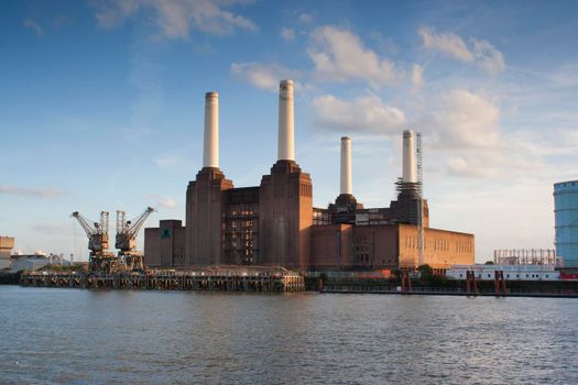 The old Battersea Power Station and the River Thames
