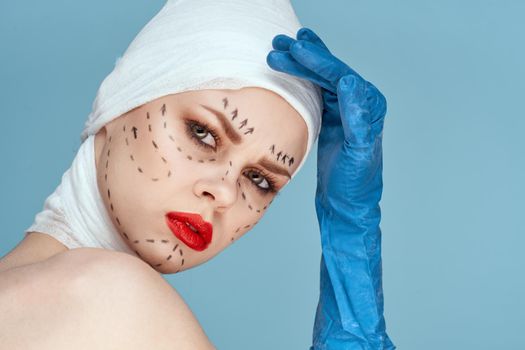 portrait of a woman aesthetic facial surgery clinic body care studio lifestyle. High quality photo