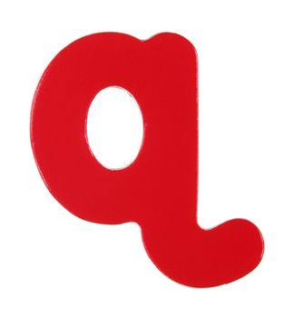 A lower case q magnetic letter on white with clipping path