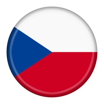A Czech Republic flag button 3d illustration with clipping path