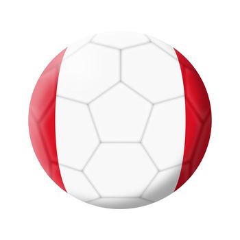 A Peru soccer ball football 3d illustration isolated on white with clipping path