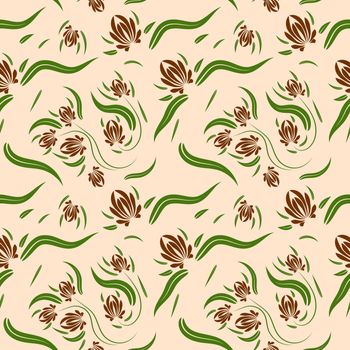 Floral pattern with flowers and leaves  Fantasy flowers Abstract Floral geometric fantasy
