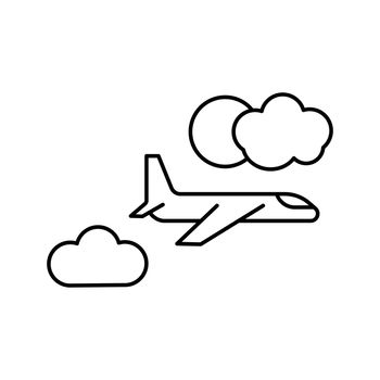 travel, flight, plane line icon. elements of airport, travel illustration icons. signs, symbols can be used for web, logo, mobile app, UI, UX on white background