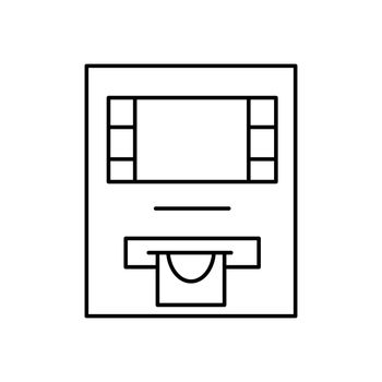 atm, withdrawal, cash line icon. elements of airport, travel illustration icons. signs, symbols can be used for web, logo, mobile app, UI, UX on white background