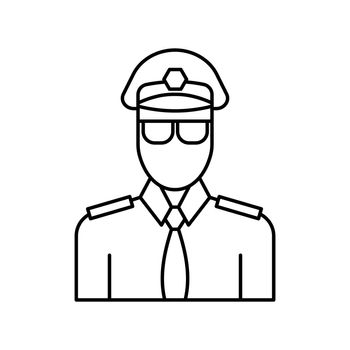 pilot, airport, jobs line icon. elements of airport, travel illustration icons. signs, symbols can be used for web, logo, mobile app, UI, UX on white background