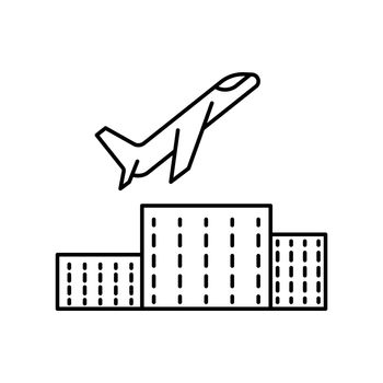 take off, roll o plane, transportation line icon. elements of airport, travel illustration icons. signs, symbols can be used for web, logo, mobile app, UI, UX on white background