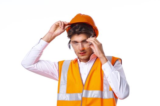 engineer orange protective uniform documents professional. High quality photo