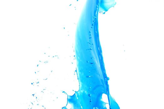 Colored splashes in abstract shape, isolated on white background