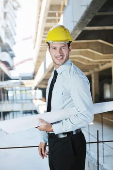 business man Architect engineer manager at construction site project