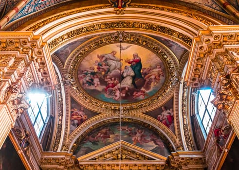 ROME, ITALY, JUNE 16, 2015 : interiors and architectural details of Santa Maria Sopra Minerva church, june 16, 2015 in Rome, Italy