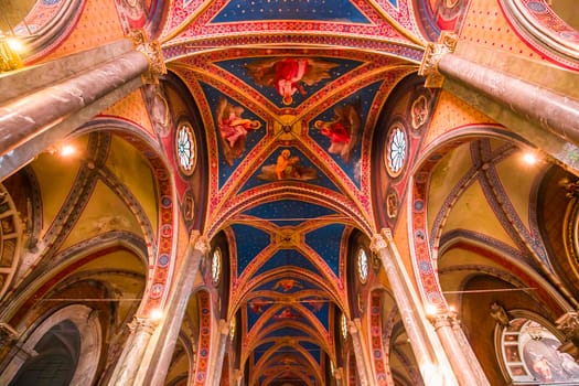 ROME, ITALY, JUNE 16, 2015 : interiors and architectural details of Santa Maria Sopra Minerva church, june 16, 2015 in Rome, Italy