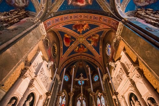 ROME, ITALY, JUNE 16, 2015 : interiors and architectural details of Santa Maria Sopra Minerva church, june 16, 2015 in Rome, Italy