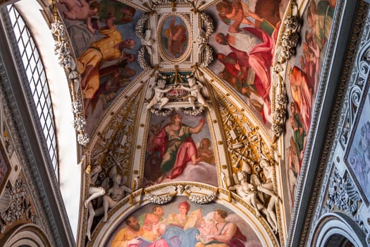 ROME, ITALY, JUNE 18, 2015 : interiors and architectural details of Santa maria del popolo church, june 18, 2015, in Rome, Italy