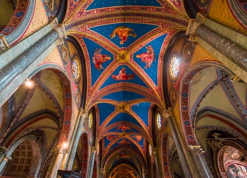 ROME, ITALY, JUNE 16, 2015 : interiors and architectural details of Santa Maria Sopra Minerva church, june 16, 2015 in Rome, Italy