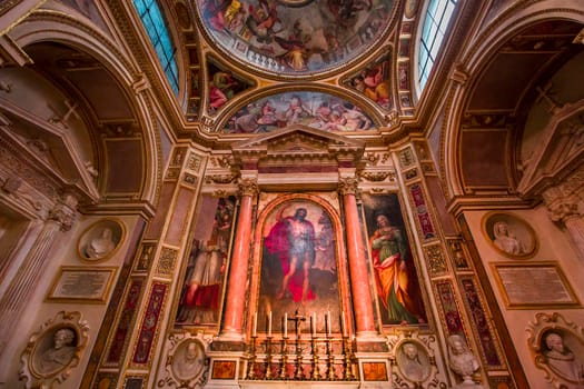 ROME, ITALY, JUNE 16, 2015 : interiors and architectural details of Santa Maria Sopra Minerva church, june 16, 2015 in Rome, Italy