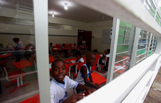 salvador, bahia, brazil - september10, 2015: Children from a public day care center are seen in a classroom in the city of Salvador.