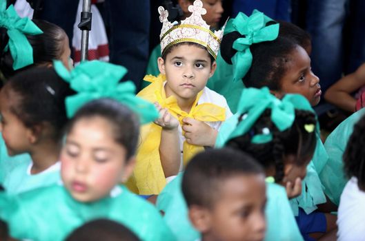 salvador, bahia, brazil - september10, 2015: Children from a public day care center are seen in a classroom in the city of Salvador.