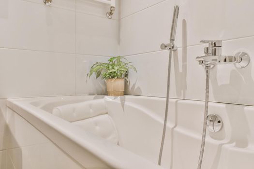 Luxurious bathroom with a large, cozy and comfortable bathtub