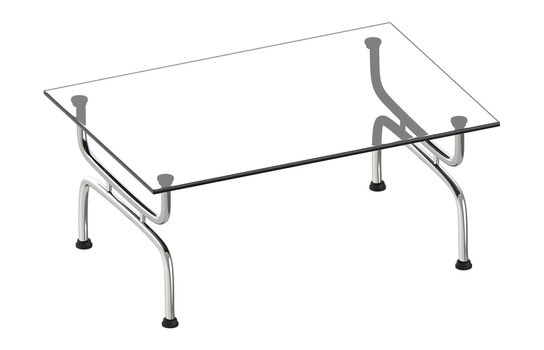 glass table in white isolated background - 3d rendering