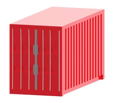 3d container in white isolated background - 3d rendering