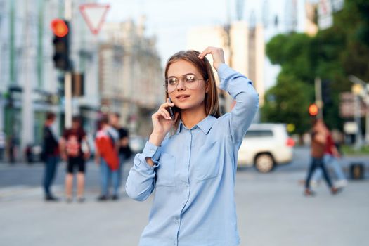 woman outdoors in park city walk leisure. High quality photo