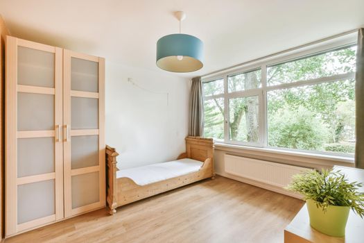 Interior of wonderful room with big window