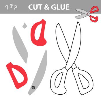 Cut and glue - Simple game for kids. Scissors. Restore the picture inside the contour. Easy educational paper game for kids. Simple kid application