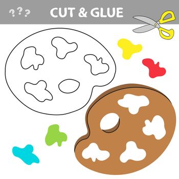Cut and glue - Simple game for kids. Palette in cartoon style, education game for the development of preschool children, vector illustration