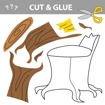 Cut and glue - Simple game for kids. Stump. Easy puzzle game for kids. Use scissors and glue and restore the picture inside the contour.