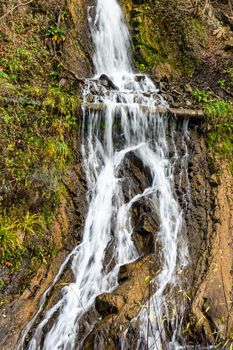 Famous park in city-resort with mineral water springs Borjomi in the mountains of Georgia