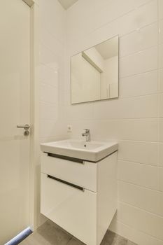 Interior of modern bathroom with toilet in the modern washroom