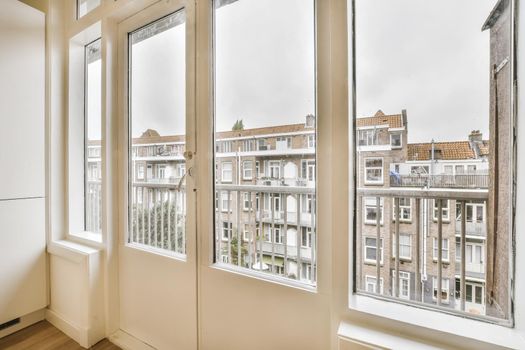 Delightful view from the window to a clean street