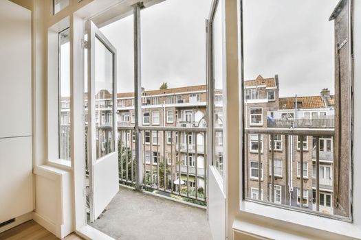 Delightful view from the window to a clean street