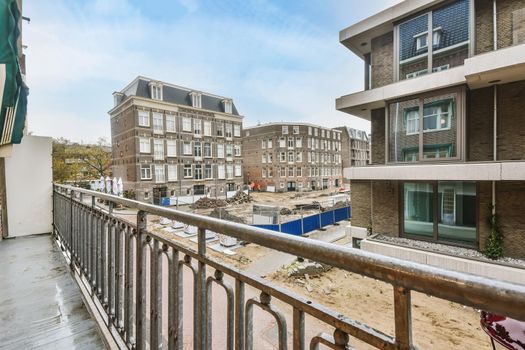 Balcony of a beautiful house in the daytime