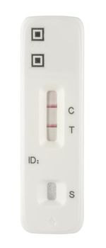 A Rapid Lateral Flow COVID-19 Test Strip Showing A Positive Result