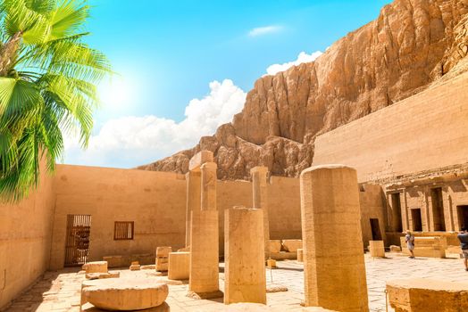 Temple of Queen Hatshepsut, View of the temple in the rock in Egypt