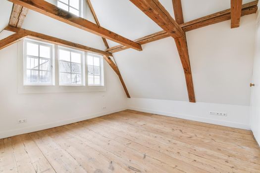 Interior of attractive and pretty room with window