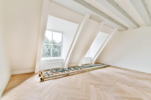 Interior of attractive and pretty room with window