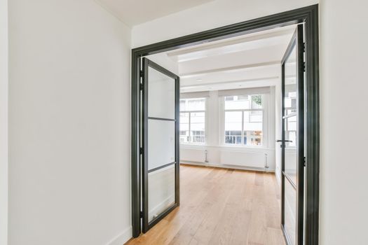 Stylish open doors in elegant luxury apartmeent