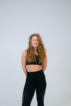 An ordinary young woman on a white background.