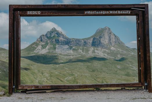 Amazing summer view from Sedlo pass. Picturesque morning scene of Durmitor National Prk, Montenegro, Europe. Beautiful world of Mediterranean countries. Instagram filter toned.