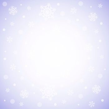 Delicate sky background with falling snowflakes