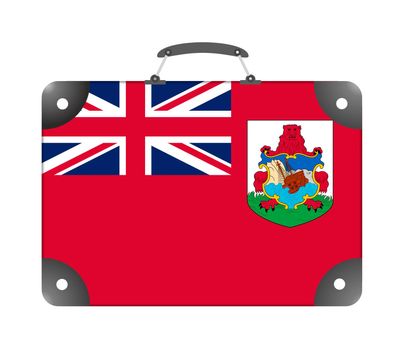 Bermuda country flag in the form of a travel suitcase on a white background - illustration