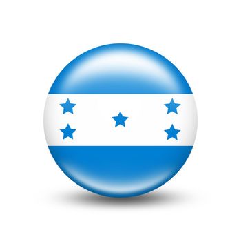 Honduras country flag in sphere with white shadow - illustration