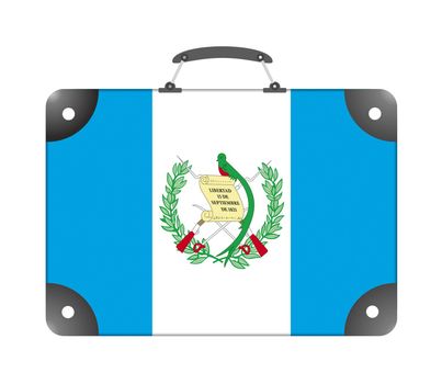 Guatemala flag in the form of a travel suitcase on a white background - illustration