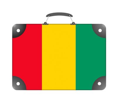 Guinea country flag in the form of a travel suitcase on a white background - illustration