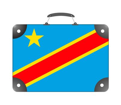 Flag of the country Democratic Republic of the Congo in the form of a suitcase for travel on a white background - illustration