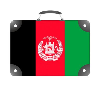 Flag of the country of Afghanistan in the form of a travel suitcase on a white background - illustration