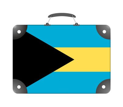 Bahamas country flag in the form of a travel suitcase on a white background - illustration