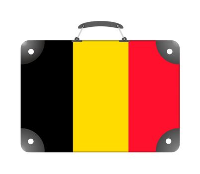 Belgium country flag in the form of a travel suitcase on a white background - illustration